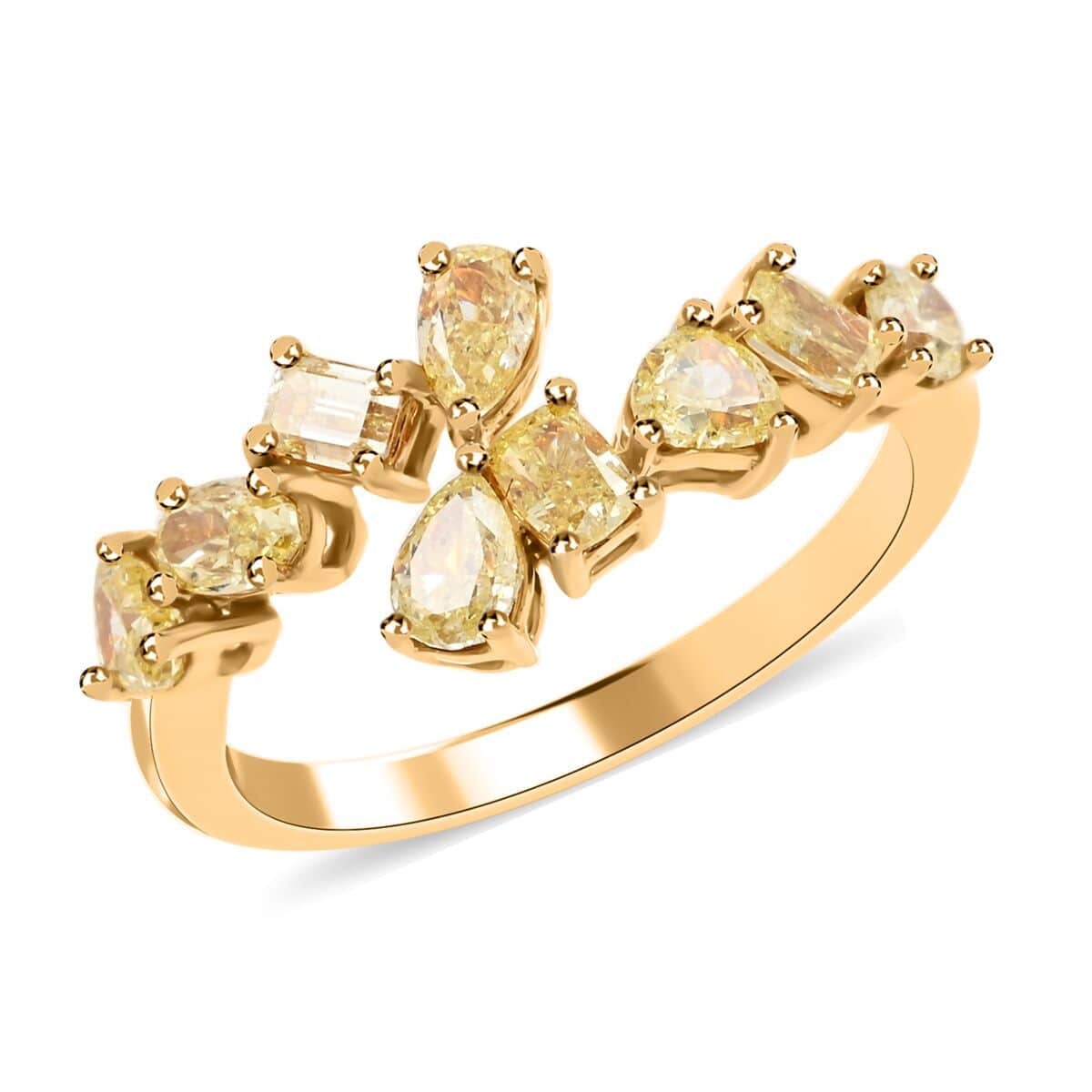 Ankur Treasure Chest Modani 18K Yellow Gold Natural Yellow Diamond (I1)  Ring (Size 8.0) (Del. in 10-15 Days) 1.30 ctw