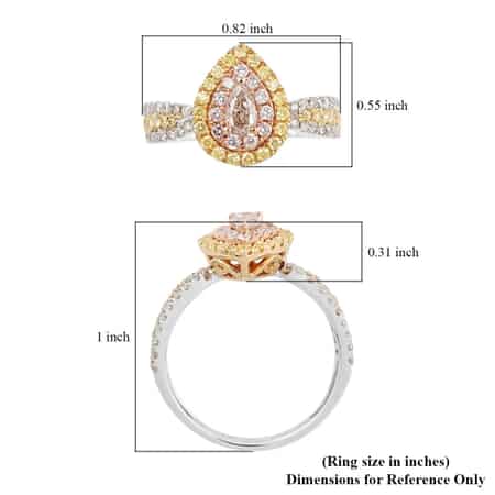 Tri-Color Gold, Pink, White and Yellow Diamond Ring