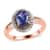 Tanzanite, Natural Champagne and White Diamond Double Halo Ring in Vermeil Rose Gold Over Sterling Silver (Size 10.0) 1.65 ctw