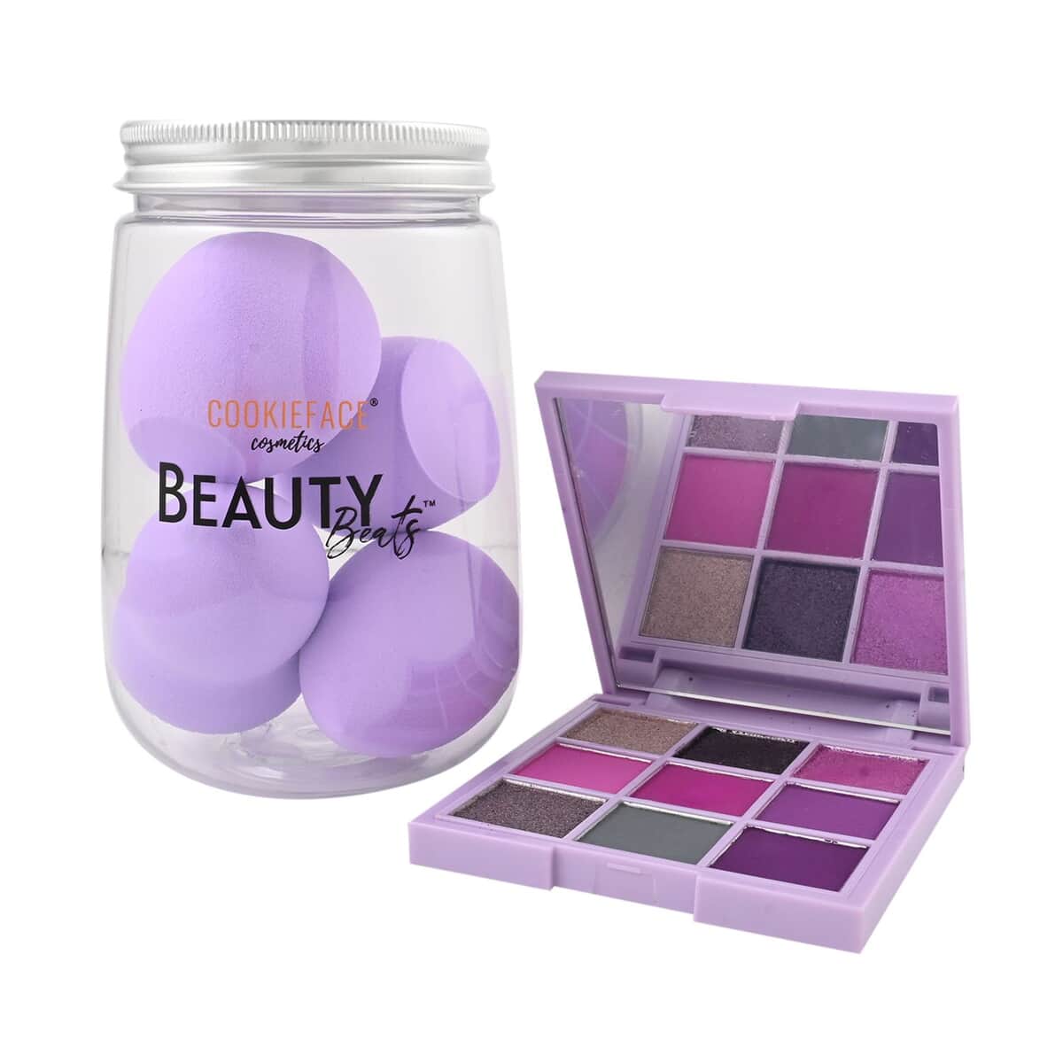 Buy CookieFace Cosmetics- Pinch of Purple Cookie Couture Eye Shadow Palette and Beats Set | Makeup Beauty Set | Eyebrow Kit | Makeup Gift Sets Kit Box at ShopLC.
