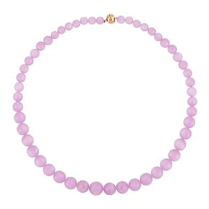 14K Yellow Gold Magnetic Lock AAA Kunzite 7-14mm Beaded Necklace (20 Inches) 415.00 ctw