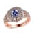 Premium Tanzanite and White Zircon Split Shank Ring in Vermeil Rose Gold Over Sterling Silver (Size 10.0) 1.85 ctw