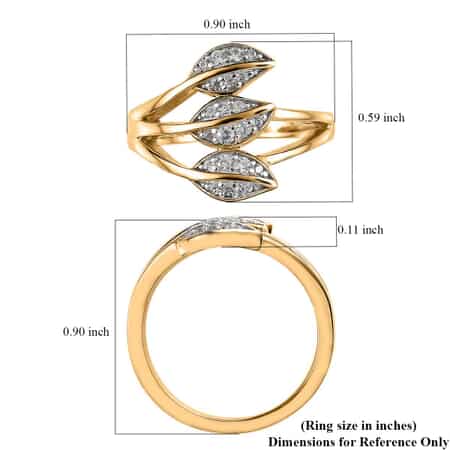 Gold Natural Amber Leaf Ring 18K Gold Vermeil