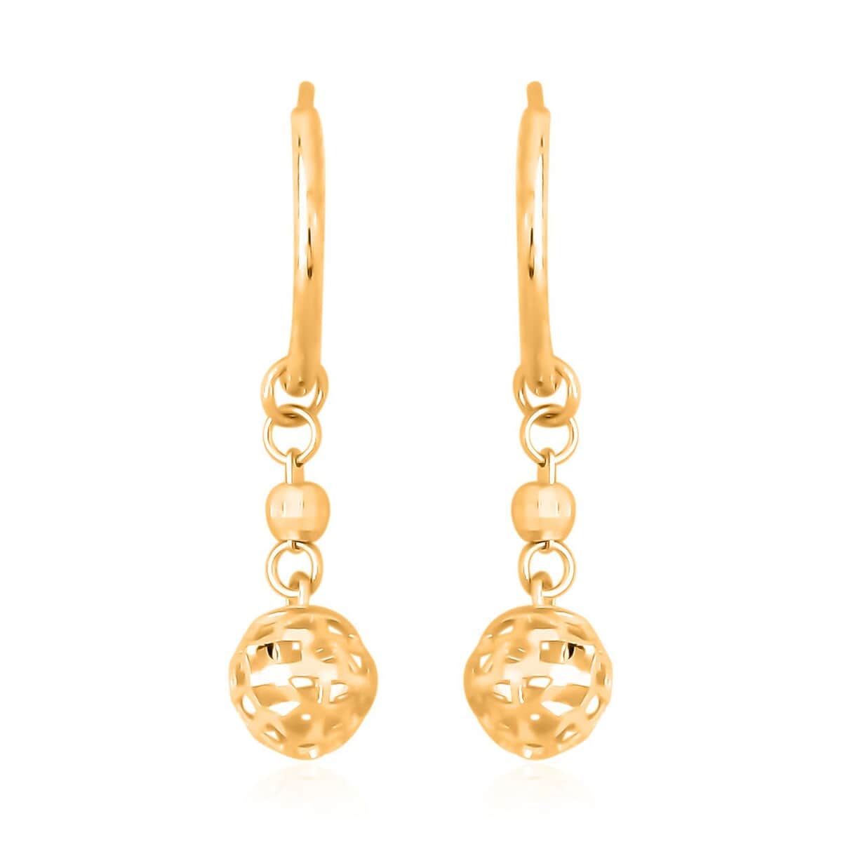 Buy 24K Yellow Gold Electroform Drop Earrings (2 g) at ShopLC.