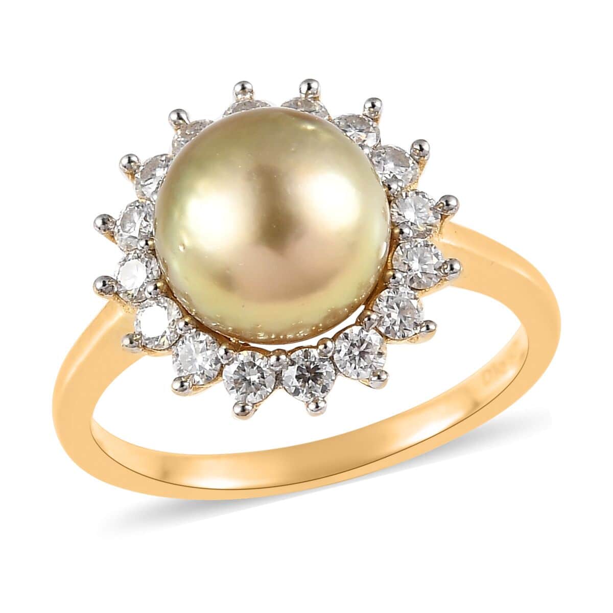 Buy South Sea Pearl and Multi-Tourmaline Floral Ring in Vermeil