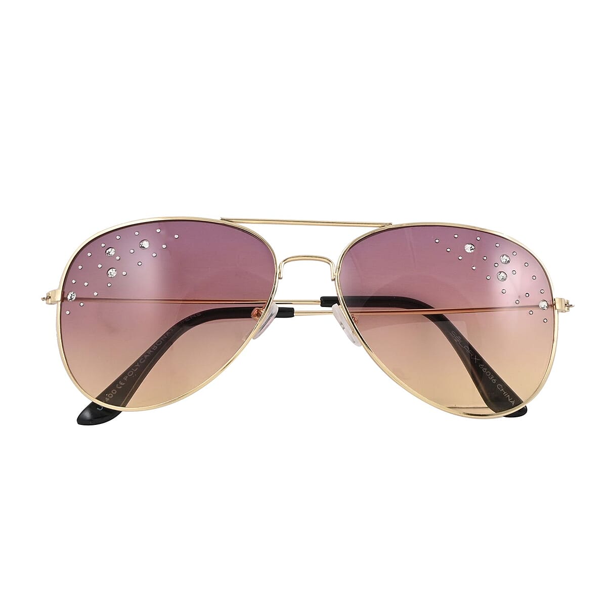 Buy SolarX Pink Pilot Sunglasses with Rhinestones at ShopLC.
