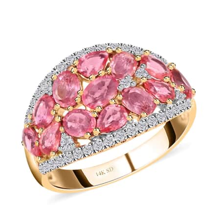 Soft Mosaic Ring with Pink & Orange Sapphire