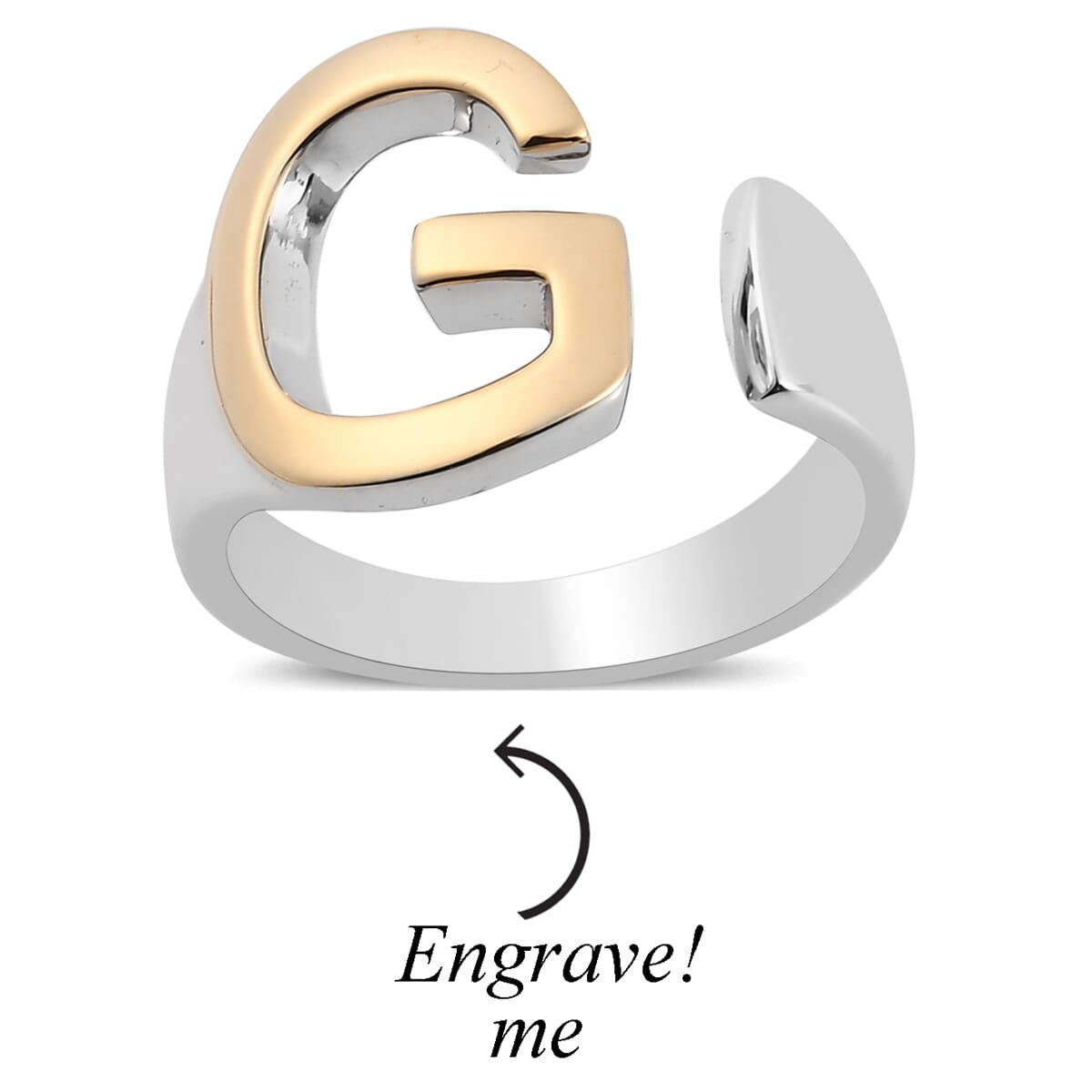 Personalized Initial G Ring in 18K YG Plated and Platinum Bond (Size 6.0) image number 2