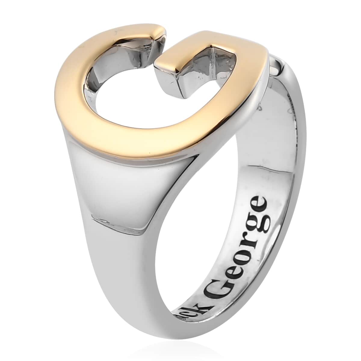 Personalized Initial G Ring in 18K YG Plated and Platinum Bond (Size 6.0) image number 3