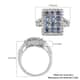 Blue Ceylon Sapphire and Zircon Cluster Ring in Platinum Over Sterling Silver (Size 8.0) 2.85 ctw image number 5