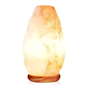 Electric Natural Himalayan White Salt Lamp with Dimmer Switch and Wooden Stand, Organic White Rock Salt Table Lamp For Home Décor