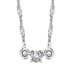 Luxoro 10K White Gold Diamond (G-H, I2) Accent Necklace (18 Inches) 0.05 ctw