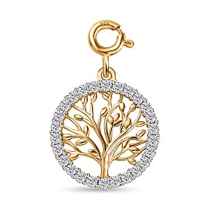 Moissanite Tree of Life Charm in Vermeil YG Over Sterling Silver 0.75 ctw