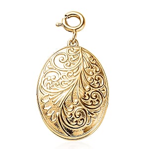 Vermeil YG Over Sterling Silver Floral Medallion Charm (7.35 g)