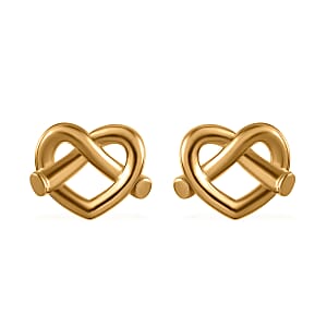 Vermeil YG Over Sterling Silver Heart Stud Earrings (4.20 g)