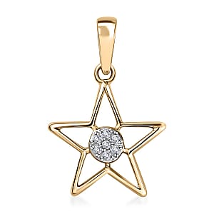Luxoro 10K Yellow Gold Diamond Accent (G-H, I3) Star Pendant