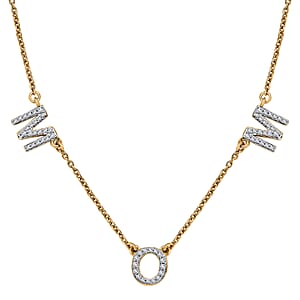 Moissanite MOM Necklace (18 Inches) in Vermeil YG Over Sterling Silver 0.55 ctw