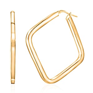 Italian 14K YG Over Sterling Silver Square Hoop Earrings (5.80 g)