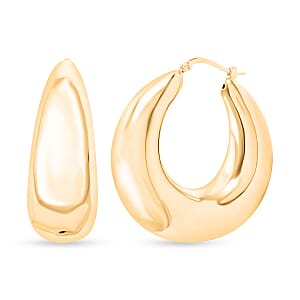 Italian 14K YG Over Sterling Silver Bold Hoop Statement Earrings (20.40 g)
