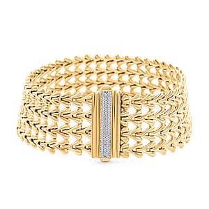 Italian Simulated Diamond Bracelet in 14K YG Over Sterling Silver (7.50 In) 1.20 ctw