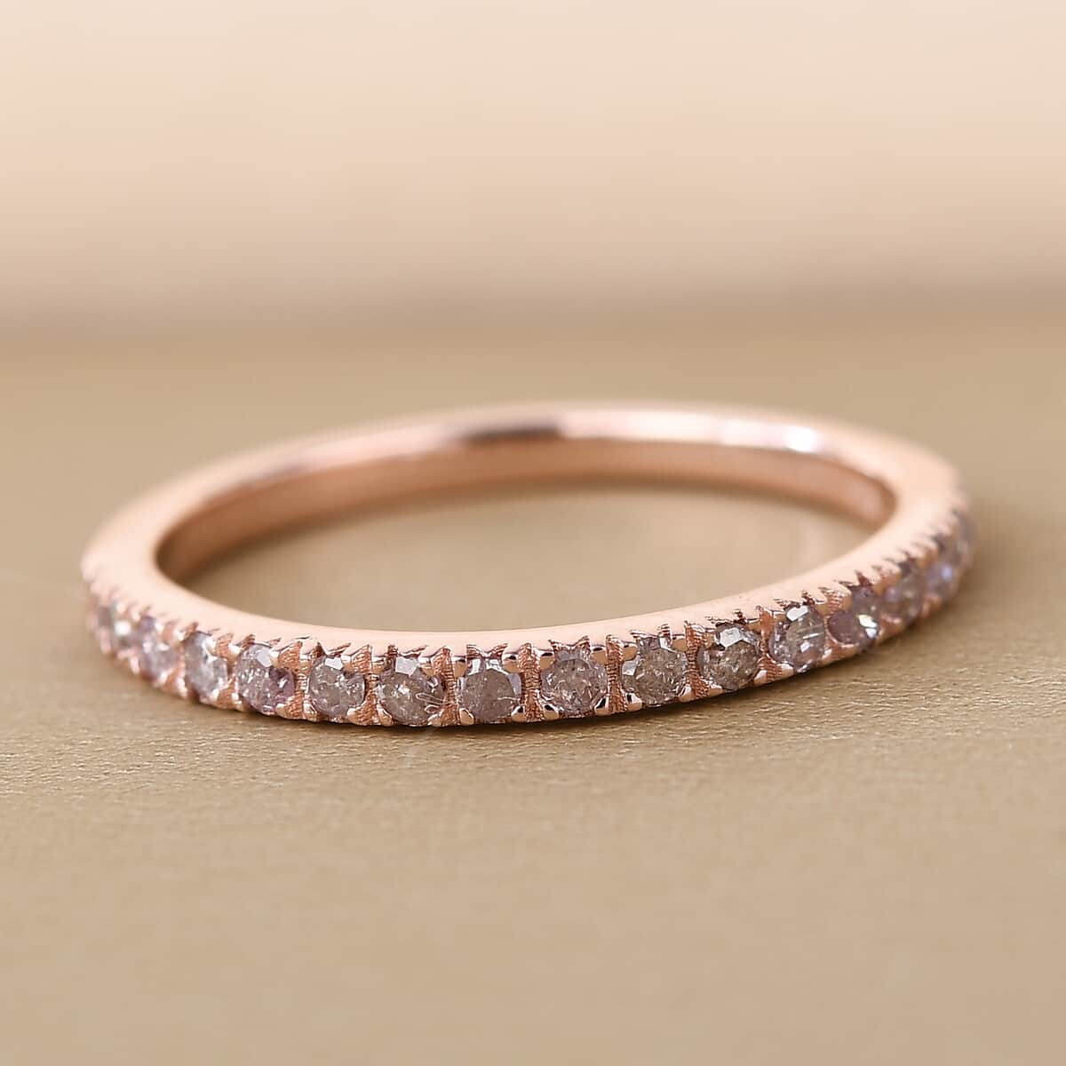 Natural Pink Diamond 12-I3 Ring in Vermeil Rose Gold Over Sterling Silver (Size 9.0) 0.25 ctw image number 1