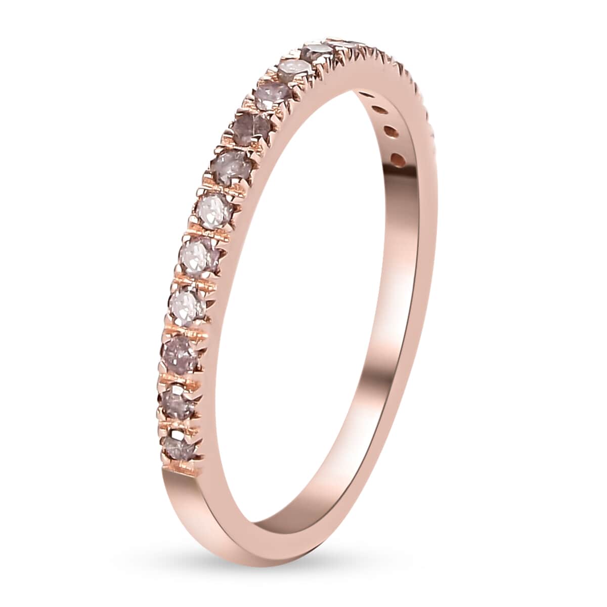 Natural Pink Diamond 12-I3 Ring in Vermeil Rose Gold Over Sterling Silver (Size 9.0) 0.25 ctw image number 3