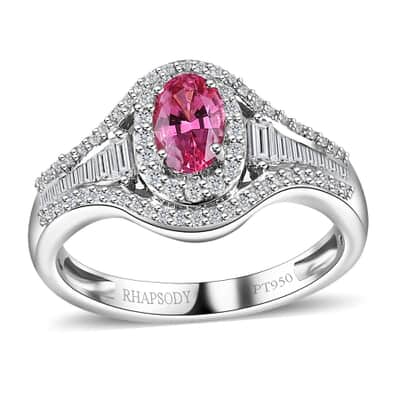 Rhapsody 950 Platinum AAAA Mahenge Spinel and E-F VS2 Diamond Ring 6.10 Grams 1.20 ctw