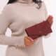 Hong Kong Closeout Burgundy Genuine Leather RFID Women's Wallet image number 1