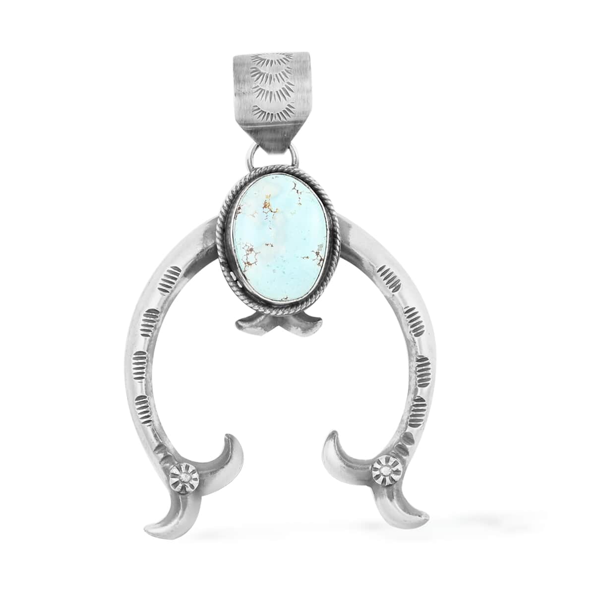 ONE OF A KIND SANTA FE Style Turquoise Pendant in Sterling Silver 34.80 Grams (Made in USA) 9.50 ctw image number 0