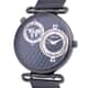 STRADA Double Japanese Movement Watch with ION Plated Black Stainless Steel Mesh Strap (44mm), Dual Time Zones image number 3
