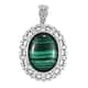 African Malachite Solitaire Pendant in Platinum Over Copper With Magnet 17.00 ctw image number 0