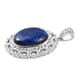 Lapis Lazuli Solitaire Pendant in Platinum Over Copper with Magnet 15.15 ctw image number 2