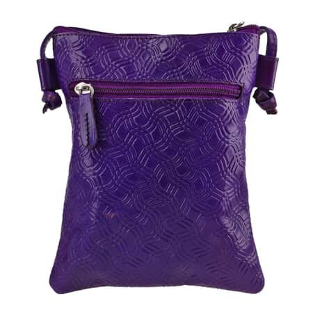 Buy Natural Fruit Dyeing Purple Color Genuine Leather Croco Embossed  Crossbody Bag at ShopLC.