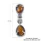 South African Tiger's Eye Dangling Earrings in Stainless Steel 4.60 ctw image number 4