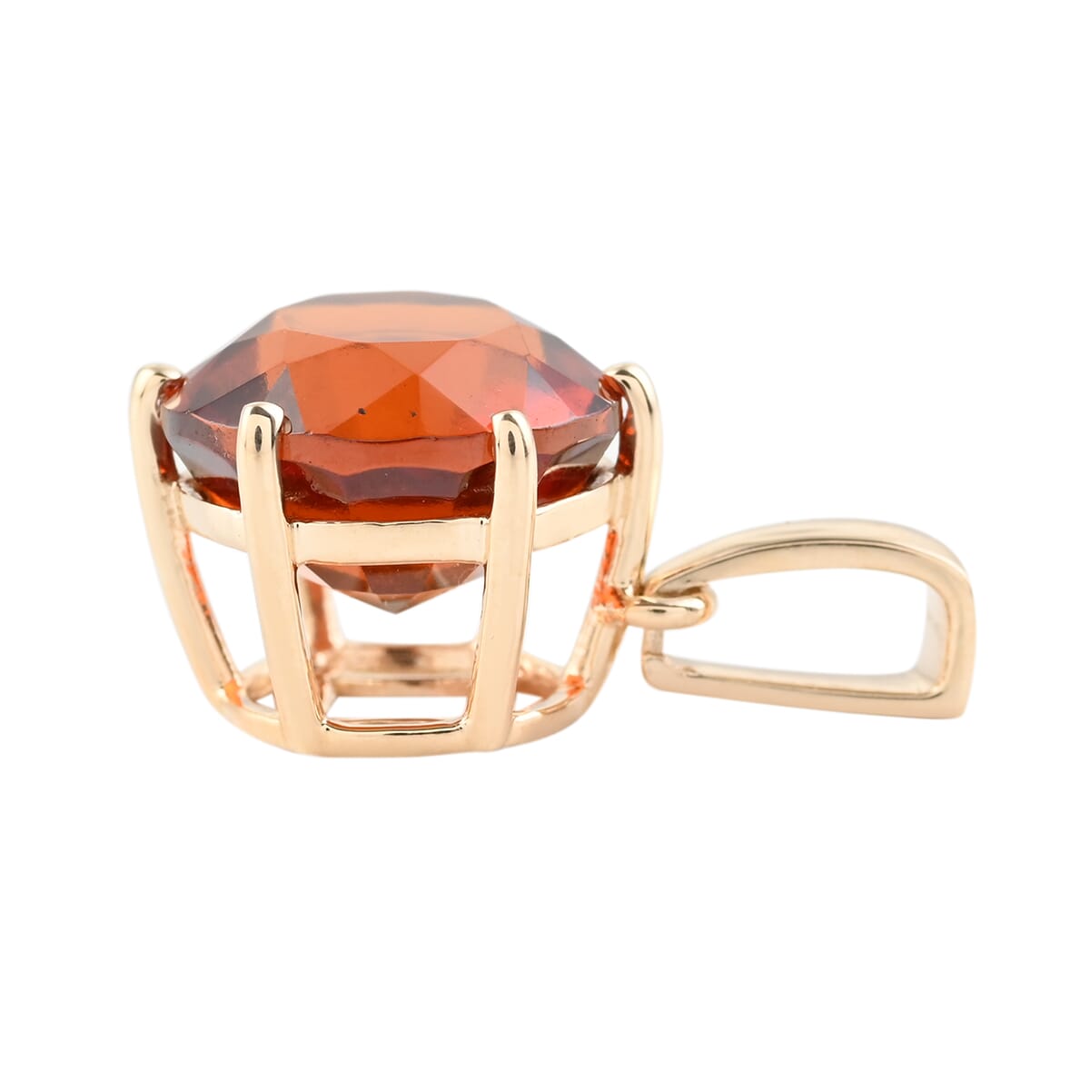 LUXORO 10K Yellow Gold AAA Sri Lankan Honey Garnet Solitaire Pendant 5.00 ctw image number 2