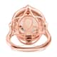 Certified Iliana 18K Rose Gold AAA Marropino Morganite and G-H SI Diamond Ring (Size 6.0) 6.10 Grams 7.80 ctw image number 4