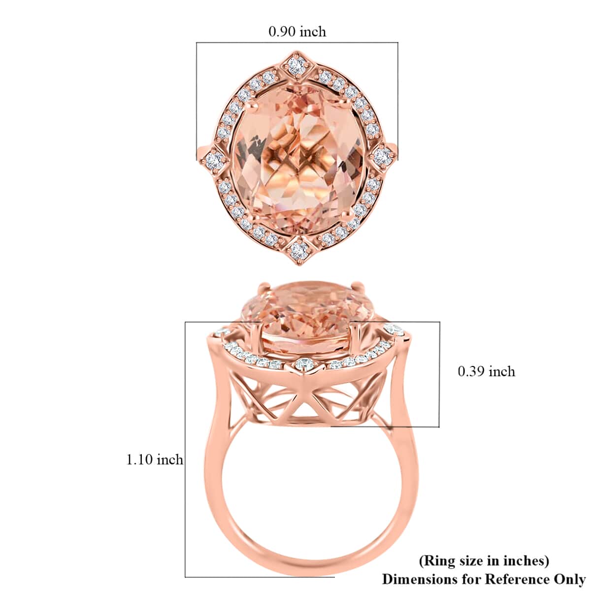 Certified Iliana 18K Rose Gold AAA Marropino Morganite and G-H SI Diamond Ring (Size 6.0) 6.10 Grams 7.80 ctw image number 5
