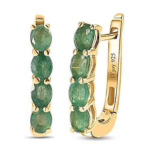 Socoto Emerald Earrings in 14K YG Over Sterling Silver 1.35 ctw