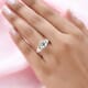 Montezuma Prasiolite and Simulated Peridot Diamond Ring in Sterling Silver (Size 9.0) 1.90 ctw image number 1