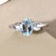 Sky Blue Topaz and Natural White Zircon Ring in Platinum Over Sterling Silver (Size 9.0) 1.50 ctw image number 3