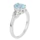 Sky Blue Topaz and Natural White Zircon Ring in Platinum Over Sterling Silver (Size 9.0) 1.50 ctw image number 5