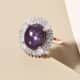 Indian Star Ruby and Natural White Zircon Halo Ring in Vermeil Rose Gold Over Sterling Silver (Size 8.0) 7.35 ctw image number 1