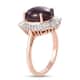 Indian Star Ruby and Natural White Zircon Halo Ring in Vermeil Rose Gold Over Sterling Silver (Size 8.0) 7.35 ctw image number 3