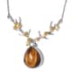 KARIS South African Tiger's Eye Necklace 18 Inches in 18K YG Plated and Platinum Bond 14.65 ctw image number 0