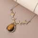 KARIS South African Tiger's Eye Necklace 18 Inches in 18K YG Plated and Platinum Bond 14.65 ctw image number 1