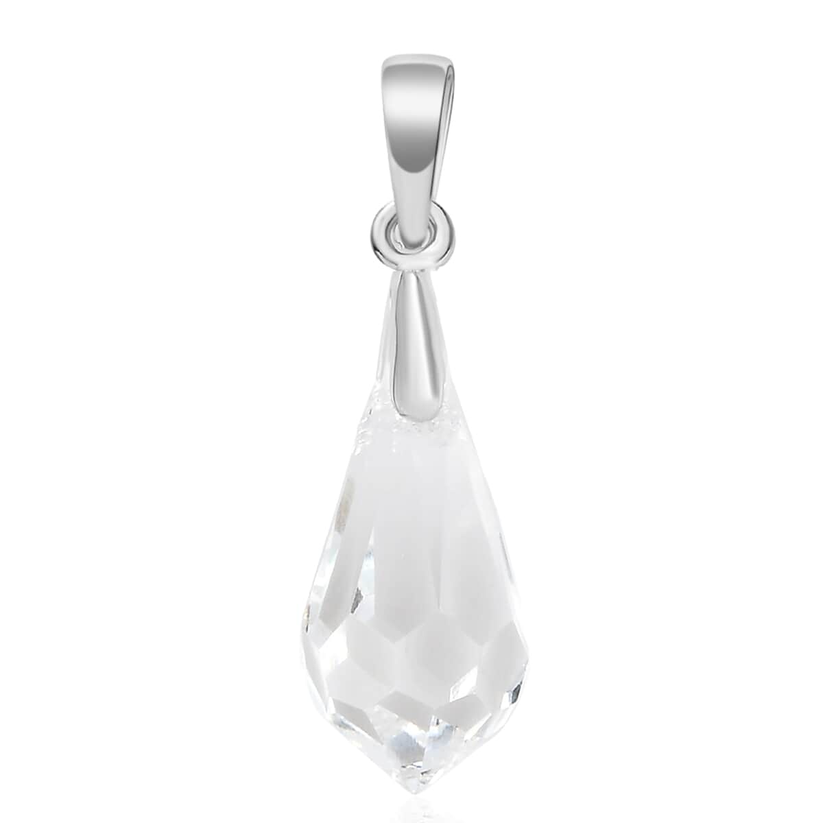 White Crystal Fancy Pendant in Sterling Silver image number 0