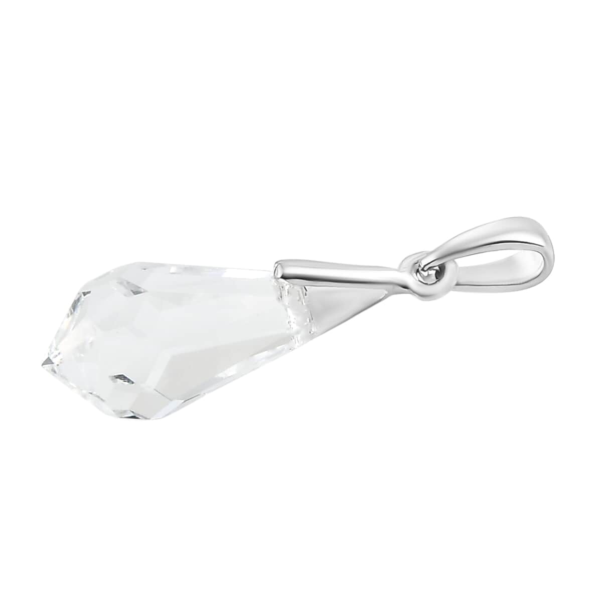 White Crystal Fancy Pendant in Sterling Silver image number 2