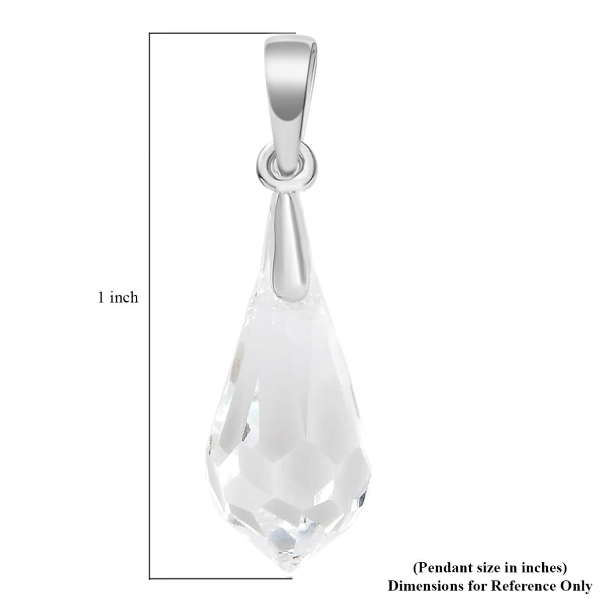 White Crystal Fancy Pendant in Sterling Silver image number 3