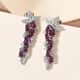GP Italian Garden Collection Orissa Rhodolite Garnet and White Zircon Dangling Earrings in Platinum Over Sterling Silver 4.40 ctw image number 1