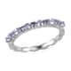 Tanzanite Band Ring in Platinum Over Sterling Silver (Size 5.0) 0.50 ctw image number 0